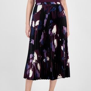 Anne Klein Women's Pleated Pull-on Skirt - Deep Plum